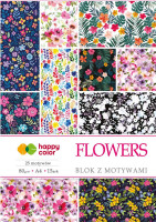 Blok z motywami Flowers A4/15ark 80g Happy Color