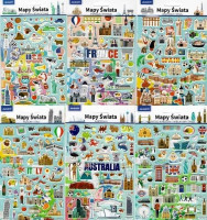 Naklejki edukacyjne Mapy Świata Avanti