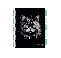 Kołozeszyt A4/100k. kr Project Book KOT czarny 80g Strigo PADS019 WPC