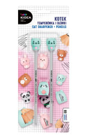 Temperówka z ołówkami 3szt Kotek Kidea KOOT3KA Derform