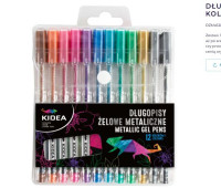 Długopisy żelowe metaliczne A 12kol Kidea DZMA12KA Derform