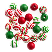 Drewniane koraliki Świąteczne 1,6cm (24szt) GRKO-149 Dalprint