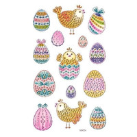 Naklejki z kryształkami - Jajka i kurki 14szt DPNK-222 Dalprint