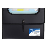 Teczka Vfile PP A4 6 przekładek czarna Strigo WPC