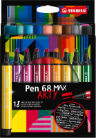 Pisaki Stabilo Pen 68 MAX etui kartonowe 18szt. Arty