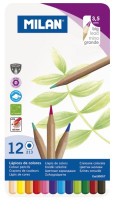 Kredki ołówkowe sześciokątne 12 kolorów Milan