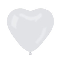 Balon "serce bez nadruku"- biały 50szt  pastel CR/01/50 GODAN