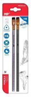 Ołówek HB z gumką 2szt szary i grafit  MP