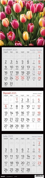 Kalendarz trójdzielny kwadratowy KTK  AVANTI