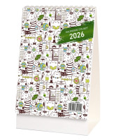 Kalendarz biurkowy pionowy na spirali Wokół Nas 12,5x17,5cm