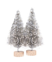 Choinki dekoracyjne 8cm (2szt) srebrne CEOZ-134 Dalprint