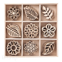 Kształty z drewna liście (45 szt.) DPDN-063 Dalprint