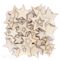 Kształty drewniane gwiazdki mix (120szt) DPDN-091 Dalprint
