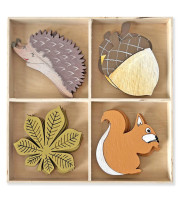 Kształty z drewna las 7cm 16szt DPDN-202 Dalprint