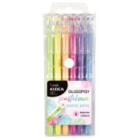 Długopisy pastelowe z kryształową końcówką 6 kol. Kidea Derform