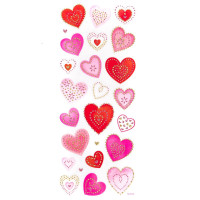 Naklejki z brokatem - serca (25szt) DPNB-105 Dalprint