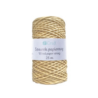 Sznurek papierowy z drucikiem, kraft, 25m DPSZ-015 Dalprint