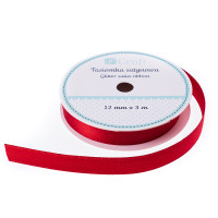 Tasiemka satynowa z brokatem 3m czerwona DPTA-103 Dalprint