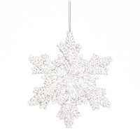 Zawieszka dekoracyjna śniezynka z kryształem, srebrny DPZS-012 Dalprint