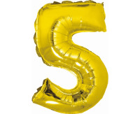 Balon foliowy ,,Cyfra 5" złota 91cm GoDan