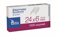 Zszywki 24/6 Tetis 1000szt.
