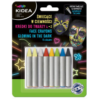 Kredki do twarzy 8 szt, 2 świecące w ciemności Kidea KDT8SKA Derform