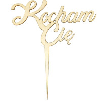 Drewniana dekoracja na patyczku Walentynki - Kocham Cię  Arpex