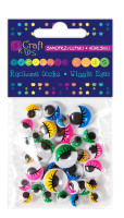 Ruchome oczka samoprzylepne z rzęsami mix kolor (36szt.) KSOC-017 Dalprint