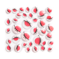 Ruchome oczka samoprzylepne z rzęsami (36 szt.) KSOC-033 Dalprint