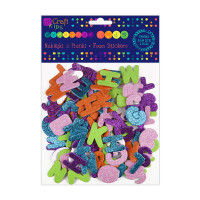 Naklejki z pianki litery brokat (120szt.) KSPI-068 Dalprint