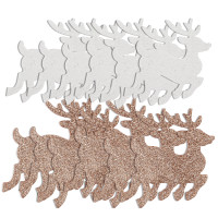 Naklejki z pianki brokatowe renifery (12szt) KSPI-405 Dalprint