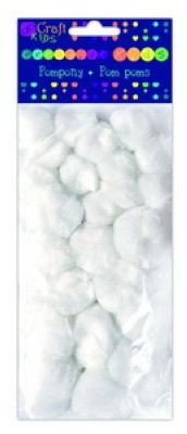 Pompony akrylowe mix białe (24 szt.) KSPO-004 Dalprint