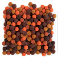 Pompony poliestrowe 1cm Brązowe MIX (120 szt.) KSPO-031 Dalprint