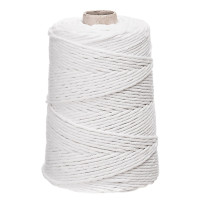 Sznurek bawełniany skręcany do makramy 3mm 100m, Biały LIN-3-100-001 Dalprint
