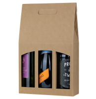 Pudełko na trzy butelki naturalne OP-PN-3 (1szt) Paw