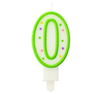 Świeczka cyferka z kropeczkami 0 GoDan