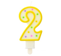 Świeczka cyferka z kropeczkami 2 GoDan