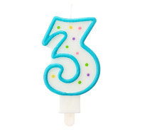 Świeczka cyferka z kropeczkami 3 GoDan