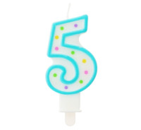 Świeczka cyferka z kropeczkami 5 GoDan