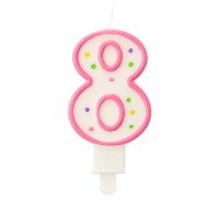 Świeczka cyferka z kropeczkami 8 GoDan