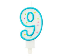 Świeczka cyferka z kropeczkami 9 GoDan