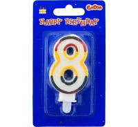 Świeczka cyferka z brokatem  "8" GoDan