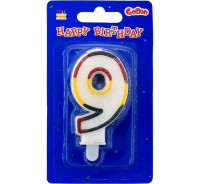 Świeczka cyferka z brokatem "9" GoDan