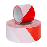 Taśma ostrzegawcza 75mmx100m biało-czerwona Dalpo