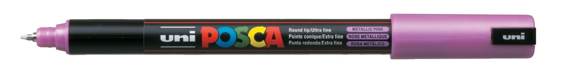 Marker z farbą plakatową Uni Posca, PC-1MR 0,7mm metaliczny różowy