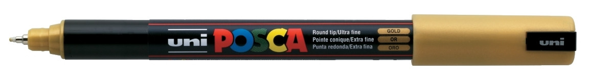 Marker z farbą plakatową Uni Posca, PC-1MR 0,7mm złoty