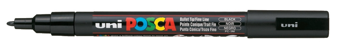 Marker z farbą plakatową Uni Posca, PC-3M 1,5mm czarny