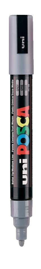 Marker z farbą plakatową Uni Posca, PC-5M 2,5mm szary