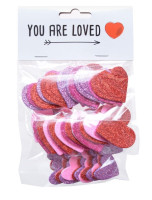 Naklejki - piankowe serduszka brokatowe Walentynki Arpex