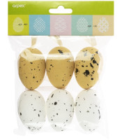 Jajka nakrapiane z zawieszkami (6szt) Wielkanoc ARPEX